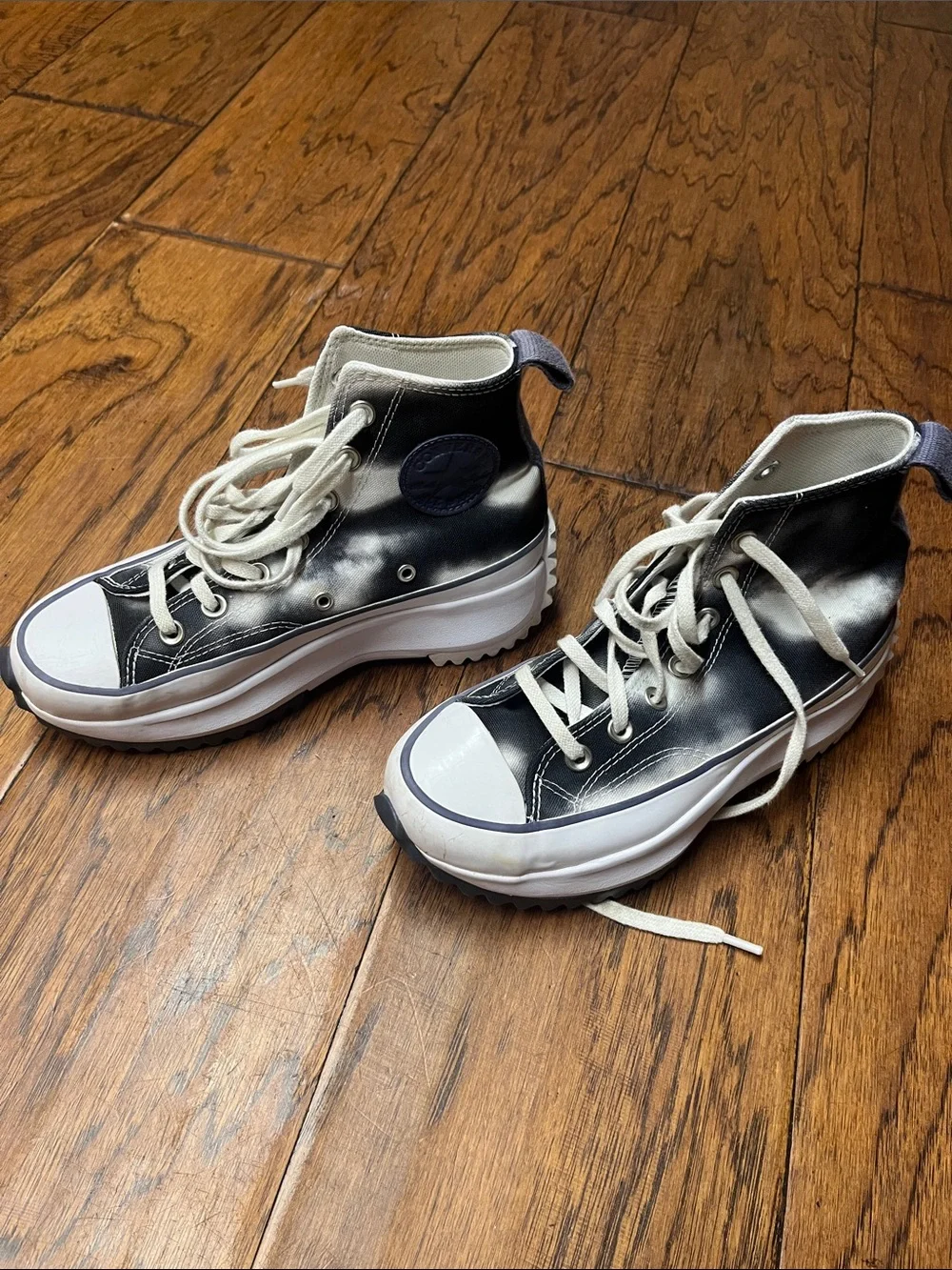 Converse cloud wash run star hike high top platform sneakers